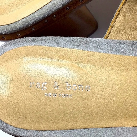 Rag & Bone Light Grey Suede Matteo Mules Size 8.5 - Picture 4 of 13